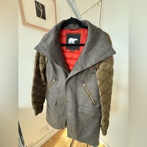 Sorel Gray and Olive Wool/ Nylon Jacket - XS